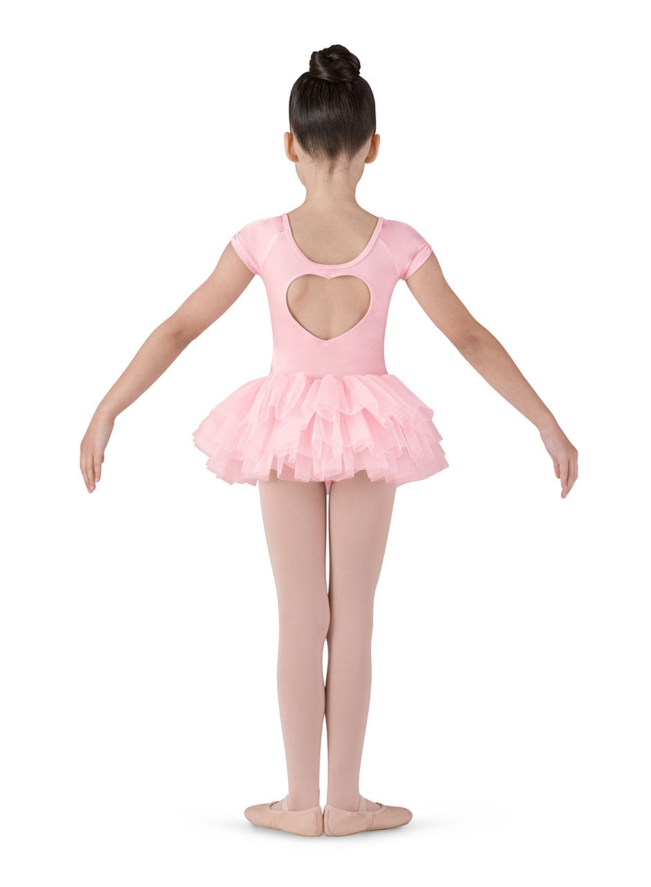 Bloch Sequin-Trim Heart-Back Cap-Sleeve Children’s Tutu Dress