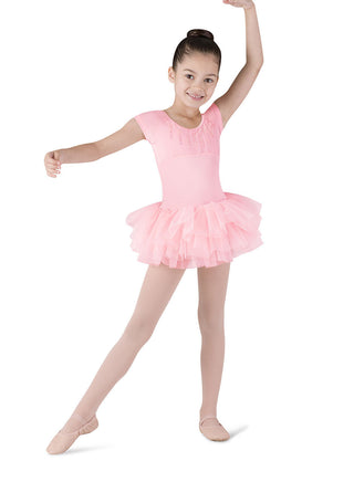 Bloch Sequin-Trim Heart-Back Cap-Sleeve Children’s Tutu Dress